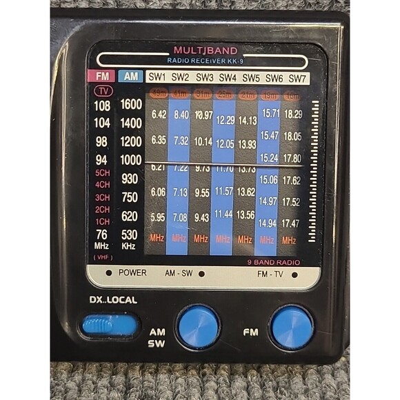 Vintage 9 Band FM/AM/SW World Receiver FM(TV)/MW/SW1-7 9 Band Receiver Tested - Picture 2 of 9